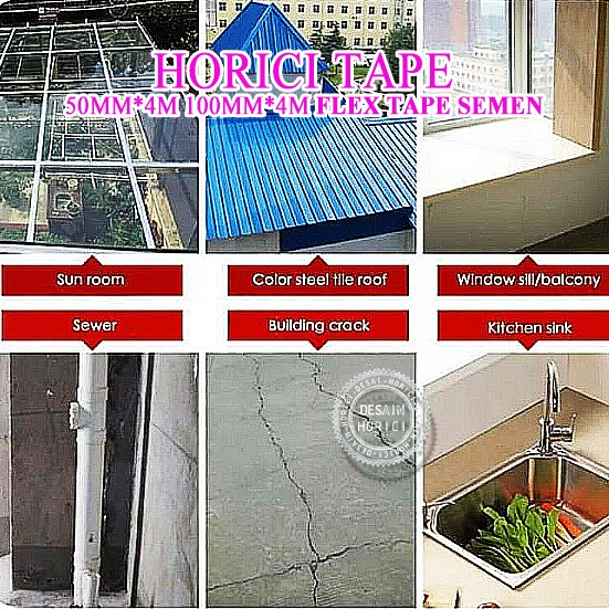 HORICI Aluminium Foil Butyl Rubber Waterproof Tape/Lakban Aluminium Anti Bocor/Flex Tape Semen