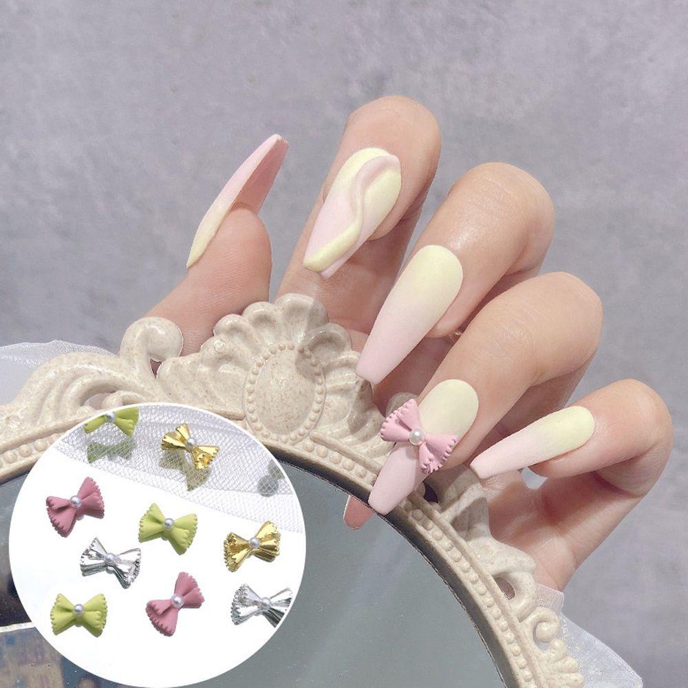 AUGUSTINA Agustina Kartun Nail Art Rhinestones Wanita Fashion Kelinci Hiasan Kuku Bunga Beruang 3D Perhiasan Kuku