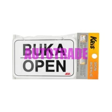 KRIS SIGN ACRYLIC LABEL STICKER ANODIZED STIKER BUKA DAN TUTUP