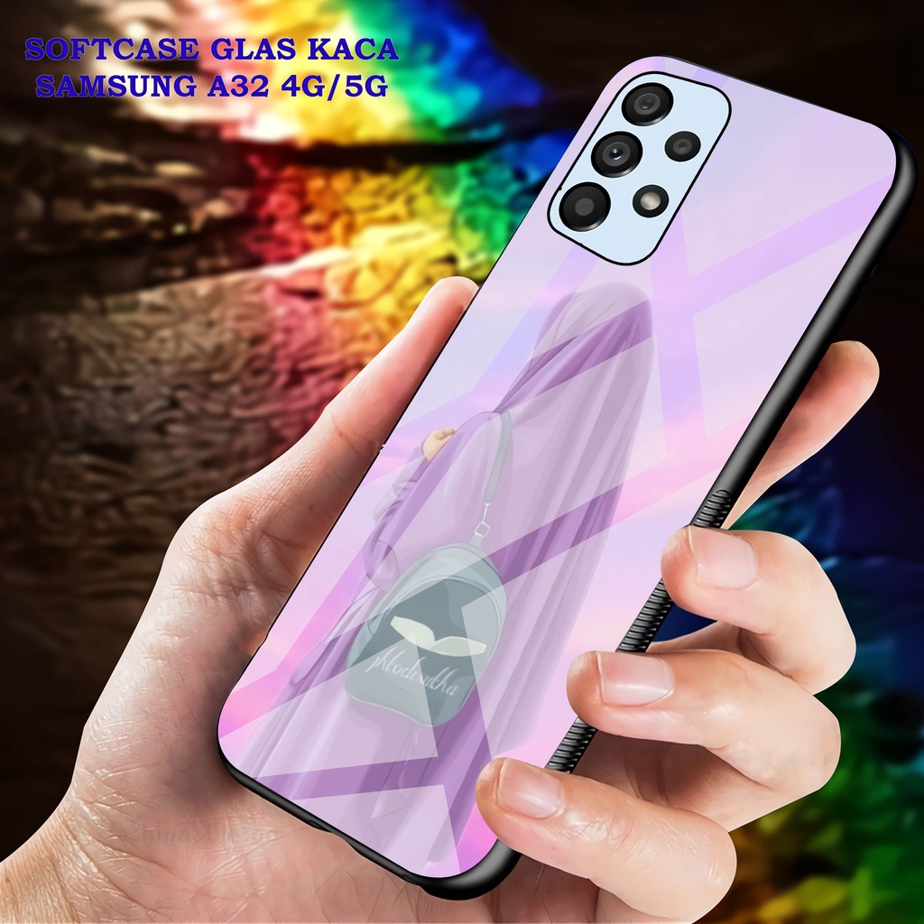 Softcase Glass Kaca SAMSUNG A32 [4G]- Case Hp Pelindung Handphone SAMSUNG A32 [5G] [ A32]