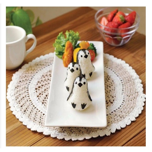 Set Cetakan Nasi Pinguin Cetakan Sushi Cetakan Bento Rice Maker Cutter Mold Cetakan Nasi Bentuk Lucu Cetakan Onigiri