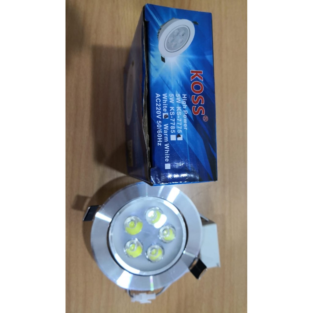 Lampu Downlight LED sorot 5W White 5 watt mata 5watt WarmWhite KOSS