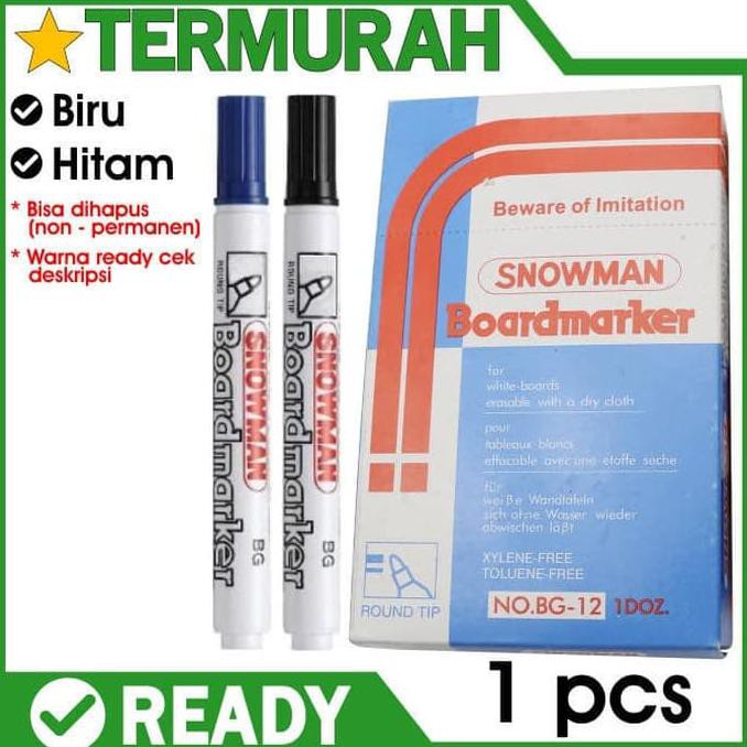 

Spidol Whiteboard Snowman BG-12 Marker bisa dihapus {TERBARU Kode 1037