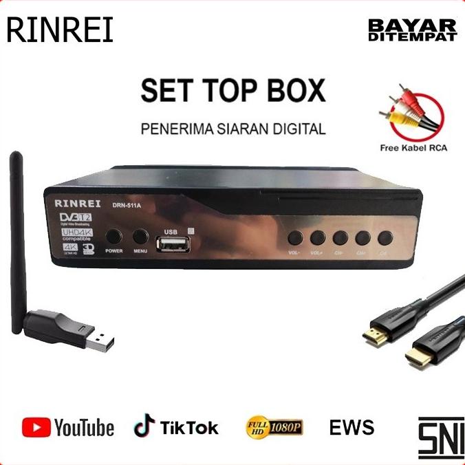 DVB T2 Set Top Box Digital Tv Receiver RINREI DRN-511W / DVB RINREI Termurah