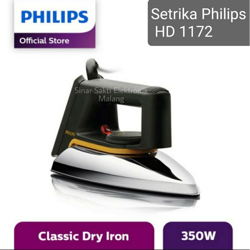 Setrika Philips HD 1172 HD1172 Promo Murah Malang Garansi Resmi Gosokan Strika Phillips