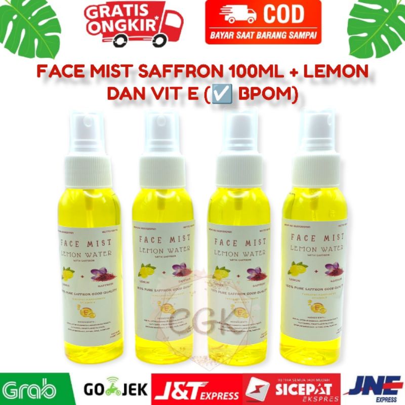 FACEMIST SAFFRON 100 ML (BPOM) WITH WATER LEMON DAN VIT E  / AIR SAFRON /AIR SAFRON