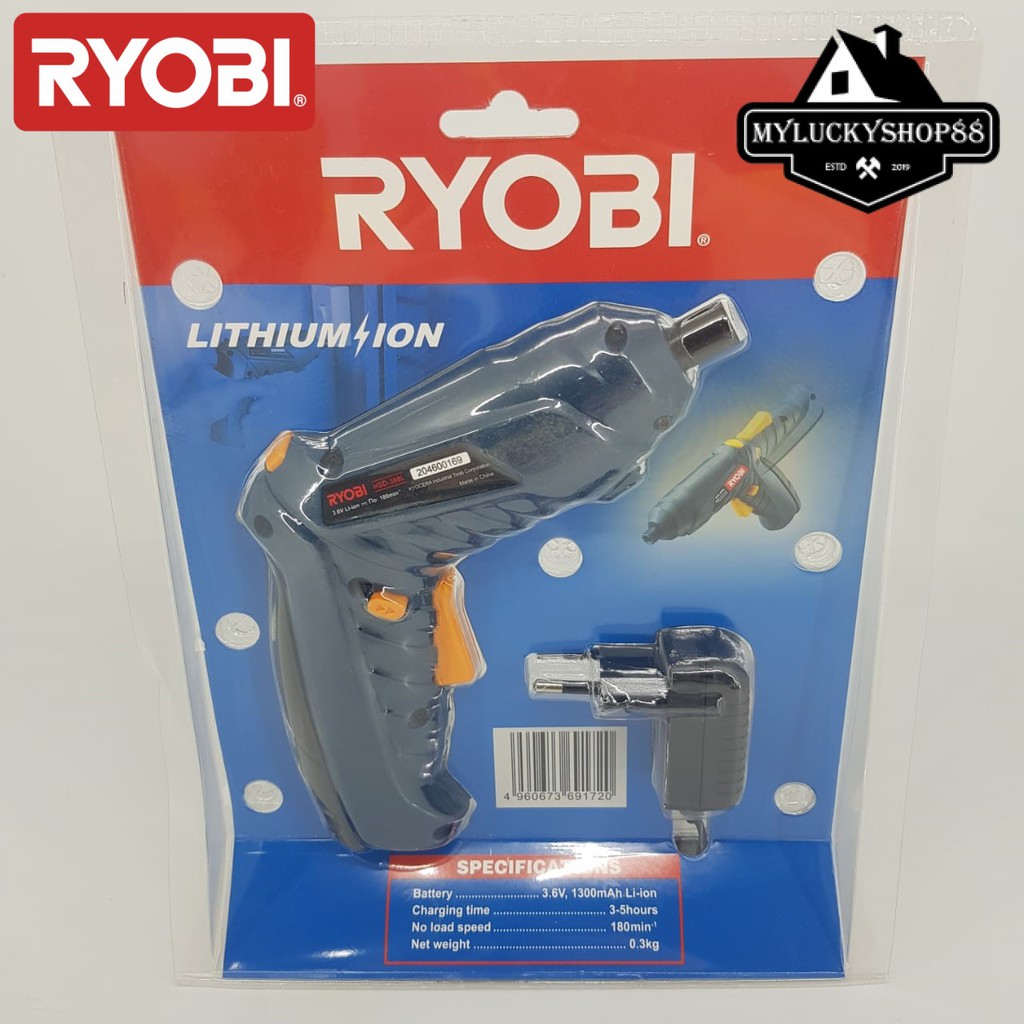 Ryobi HSD-360L Cordless Screwdriver Drill Bor Obeng Tanpa Kabel 3.6V