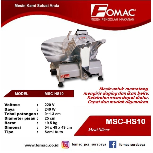 FOMAC MEAT SLICER MSC-HS10 Mesin Pengiris Daging