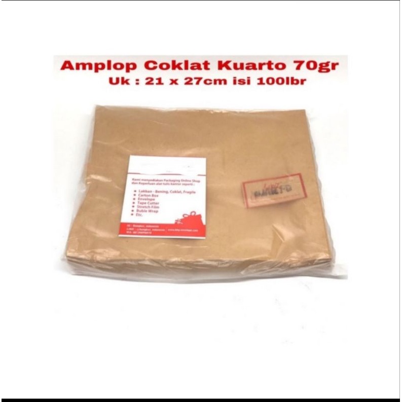 

AMPLOP COKLAT KUARTO ISI 100 LEMBAR