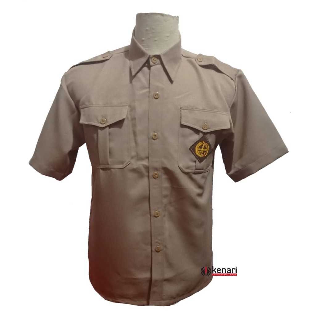 (Rapilo) Kemeja Pramuka Laki-laki Size S - Jumbo Pramuka Guru Pramuka Pembina Pria Bahan Licin