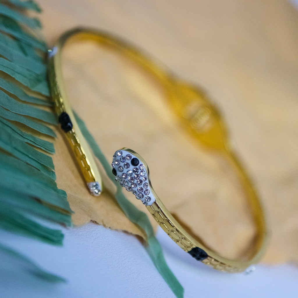 Gelang bangle ular titanium kualitas import korea anti karat