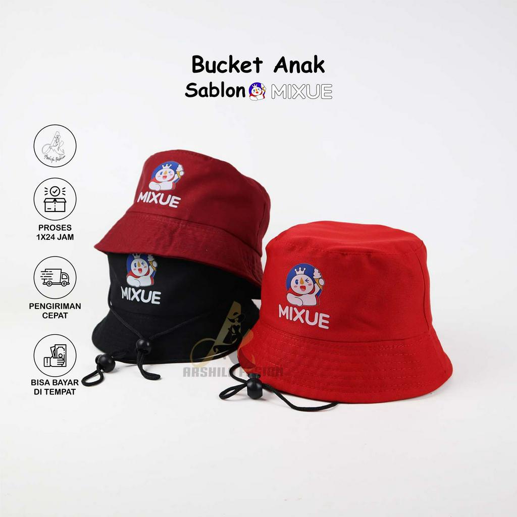 Topi bucket Anak Laki Laki Perempuan sablon Eskirm Mix-ue Mix002