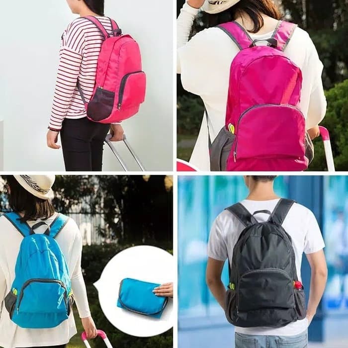 Tas Punggung Ransel Lipat Pria Wanita Travel Backpack Folding Anti Air Water Proof