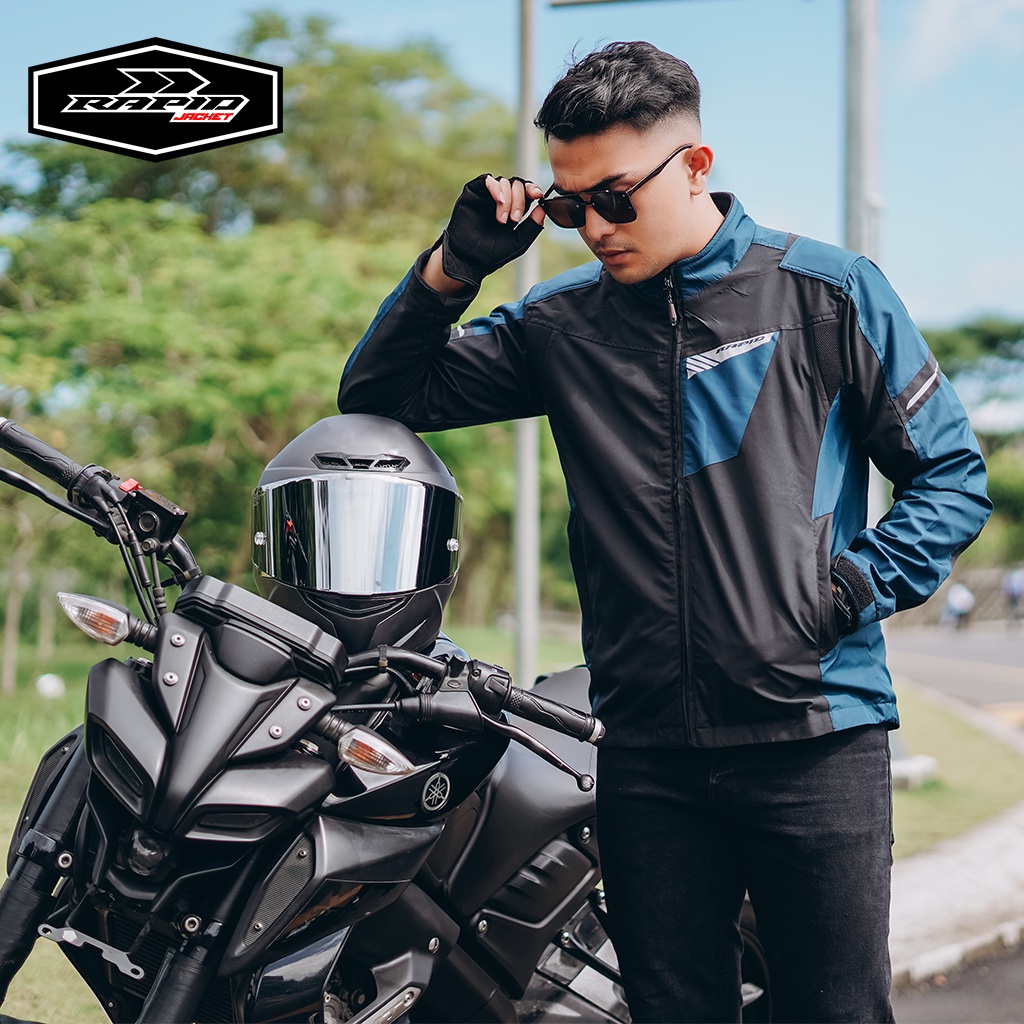 Jaket motor riding RAPID RAPTOR pria parasit premium jacket reflektif