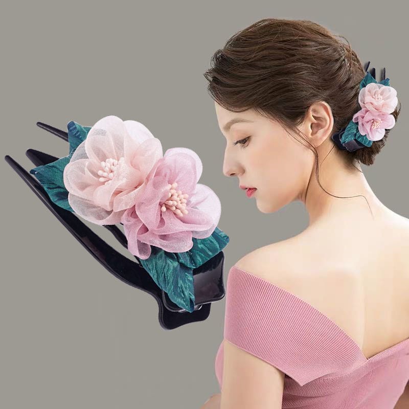 Jepit rambut korea premium sanggul wanita elegan mode bunga terbaru ori import 12.5cm