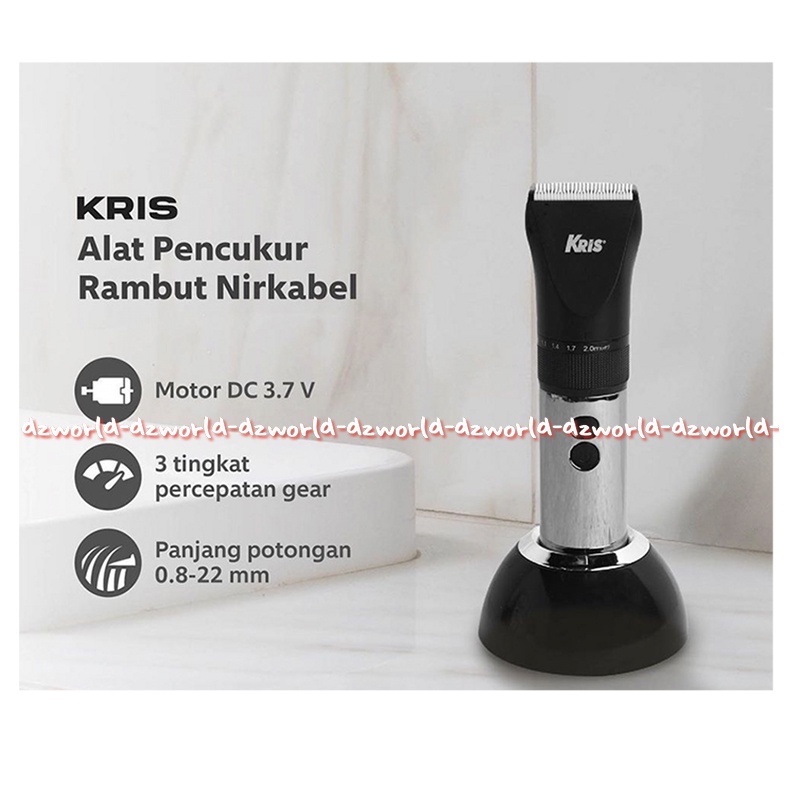 Kris Hair Clipper Alat Mesin Pencukur Rambut Portable Bisa Dicharge Kabel Dengan Tatakan Barber Clip Hairs