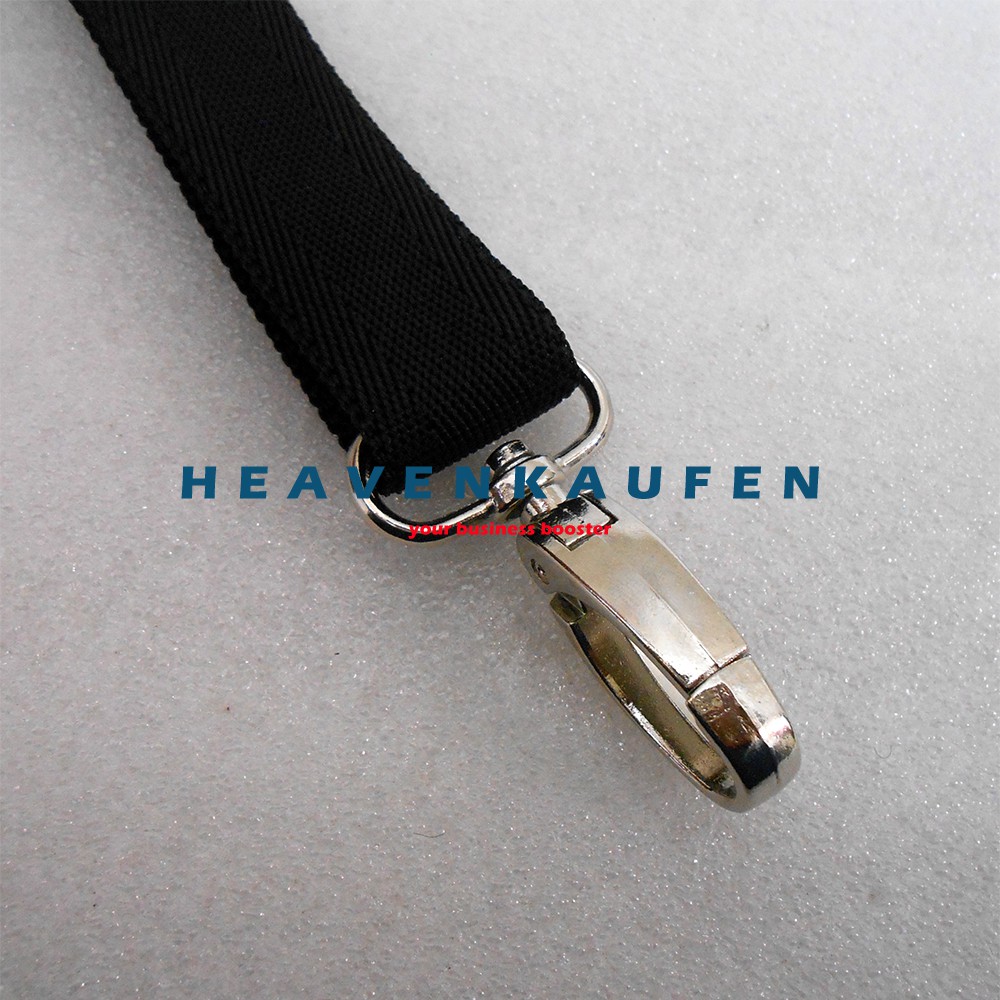 Tali Selempang Selempangan Slempang Tas Pria / Strap Tas Pria Lebar 2,5 cm Hitam Kait Silver