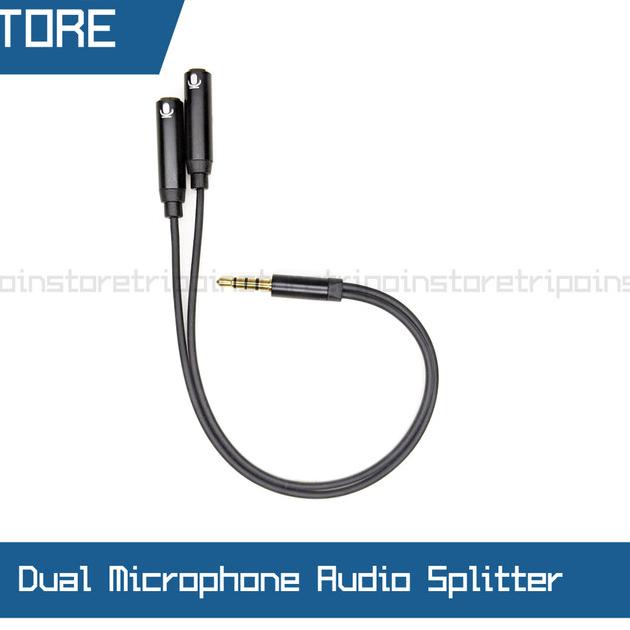 Dual Microphone Audio Splitter - (Mic & Mic) - 2 Mic Audio Splitter