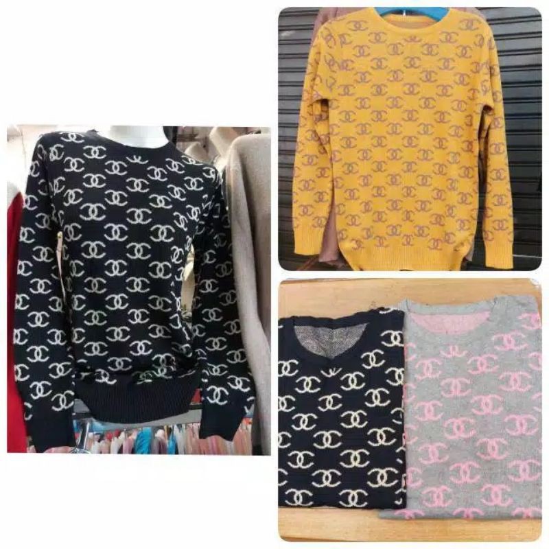 CHANEL ATASAN CEWEK BAJU RAJUT IMPORT
