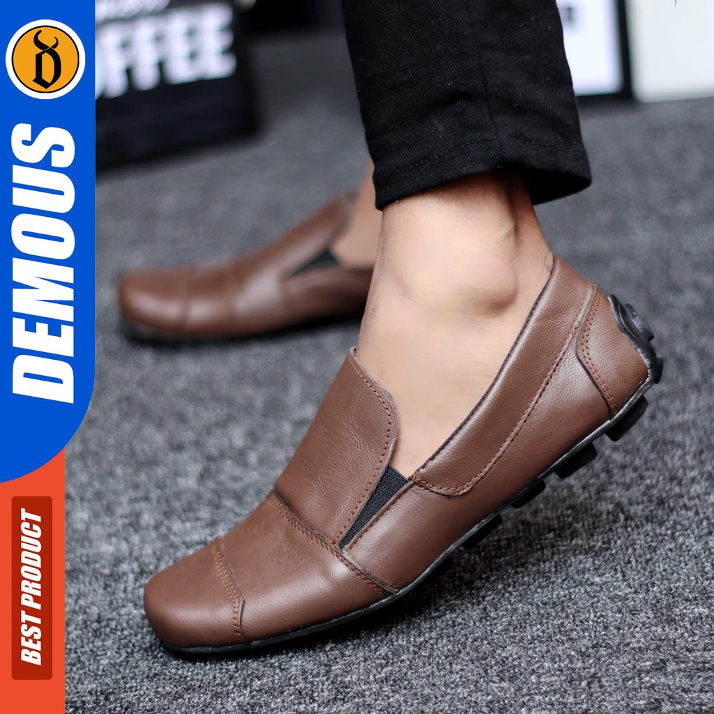 DEMOUS Wilder - Sepatu Casual Pria Slip On Kulit Asli