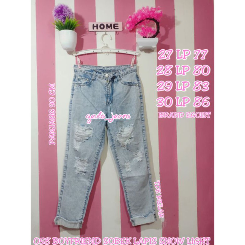 #058 EGOIST BOYFRIEND JEANS SOBEK LAPIS TERLARIS