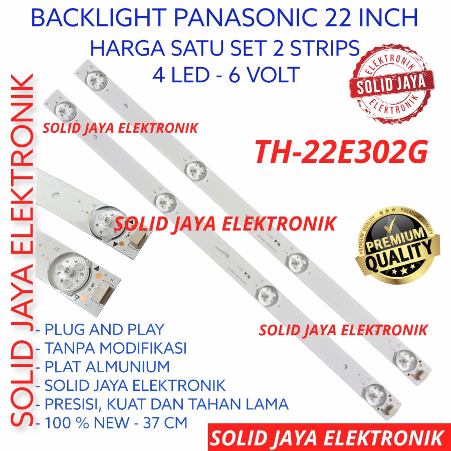 BACKLIGHT LED PANASONIC 22 INC TH 22E302 22E302G TH-22E302G TH22E302G TH-22E302 LAMPU BL TH-22E302 TH22E302 G 4K 6V 4 KANCING LAMPU LED PANASONIK 22 INCH IN