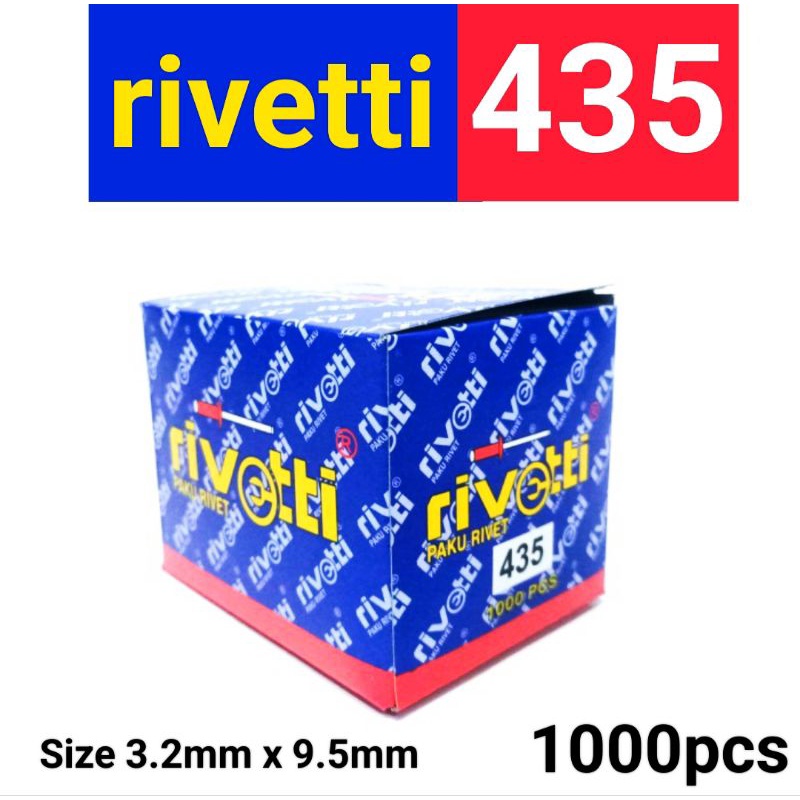 Paku Rivet Rivetti 435 Size 3,2x9,5mm 1 kotak isi 1000pcs