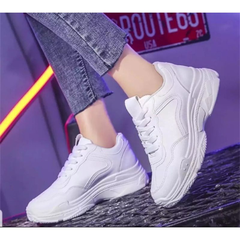 Sepatu Sneakers Wanita Casual Putih Polos/Sepatu Wanita Putih Terlaris Termurah