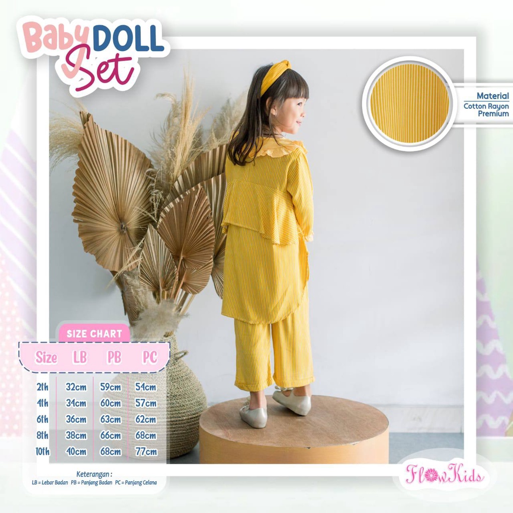 Set BabyDoll Set Flowkids Size 2.4.6.8.10