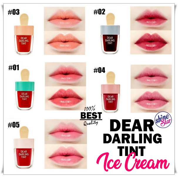 SHINE STAR - (1 PCS) LIPTINT ETUDE HOUSE Dear Darling Tint Lipgloss Ice Cream CAIR ANTI AIR