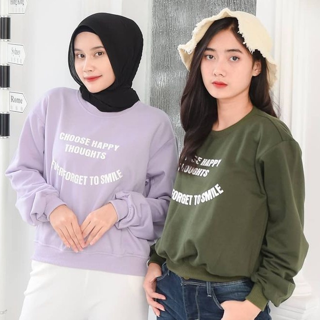 Pro.Coll - Choose Happy Thoughts Sweater Wanita