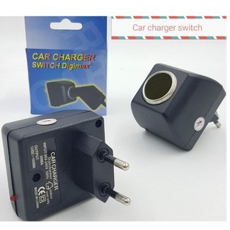 Converter colokan mobil EU Plug Car Charger Switch adaptor 12V 500mA