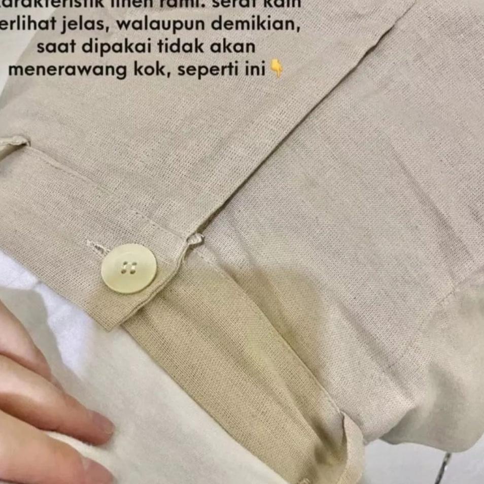 {Sud31au22w} Highwaist Kulot Linen Import Kulot Linen Premium Laura Slim Seoul