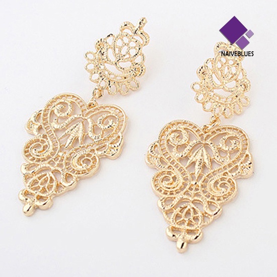 Anting Panjang Menjuntai Desain Hollow Gaya Vintage Bohemian Untuk Wanita