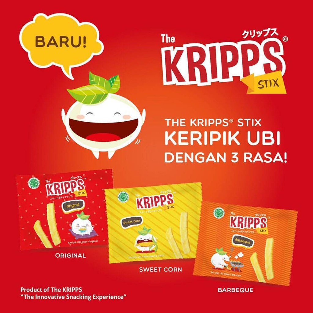 THE KRIPPS Stix 17g - Kripps Stick - Original/Sweet Corn/Barbeque - Snack Sehat No MSG