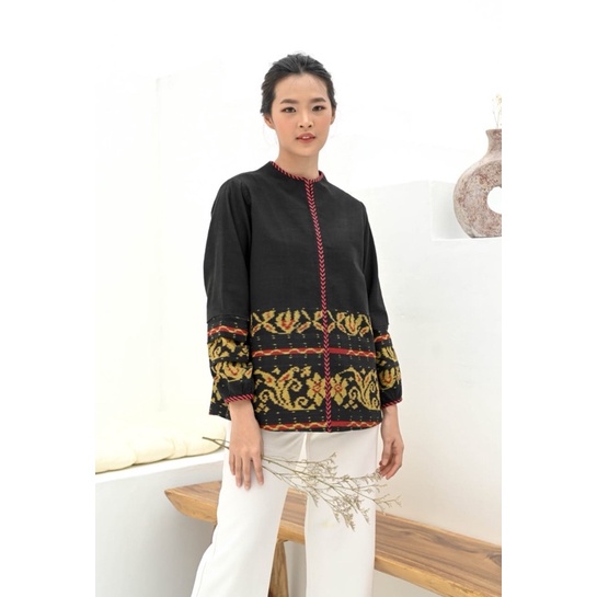 TENUN_GAYA Widuri Blouse Tenun Jepara Blouse wanita baju tenun jepara etnik atasan wanita fashion wa