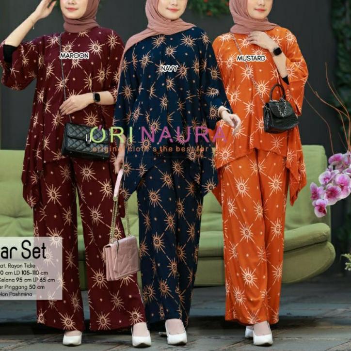 SETELAN TUNIK DRESS EMIRA/ SET JUMBO/ONE SET WAKA WAKA ,,