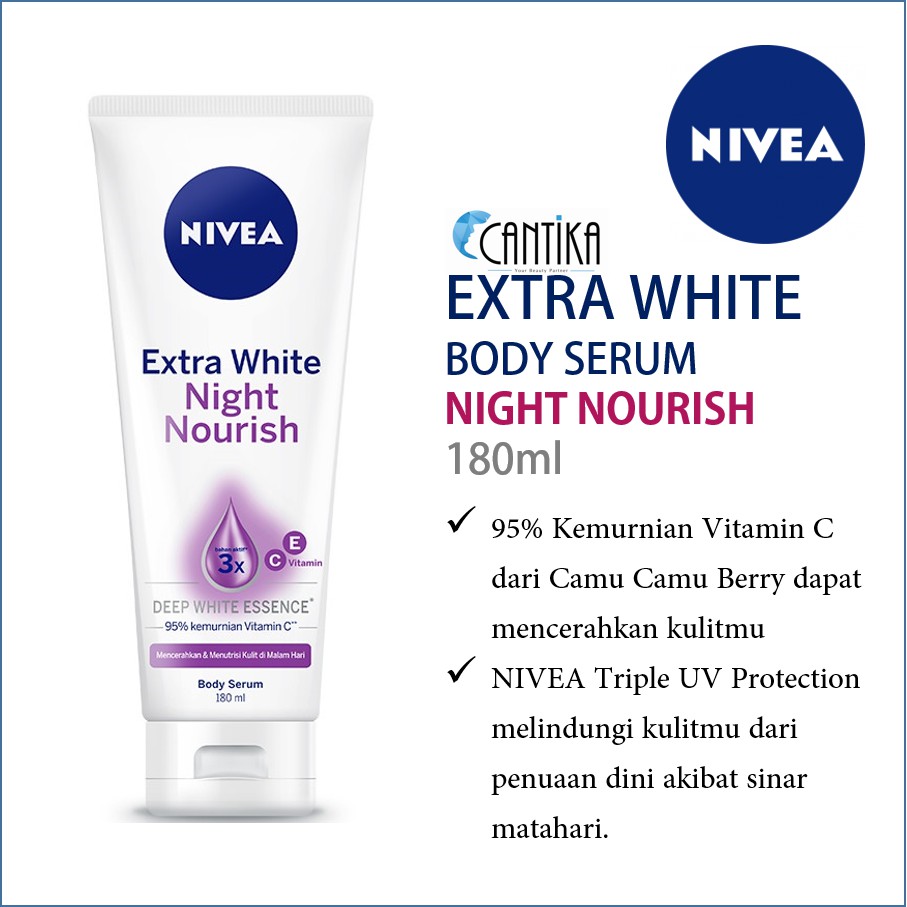 harga nivea extra white body serum night nourish