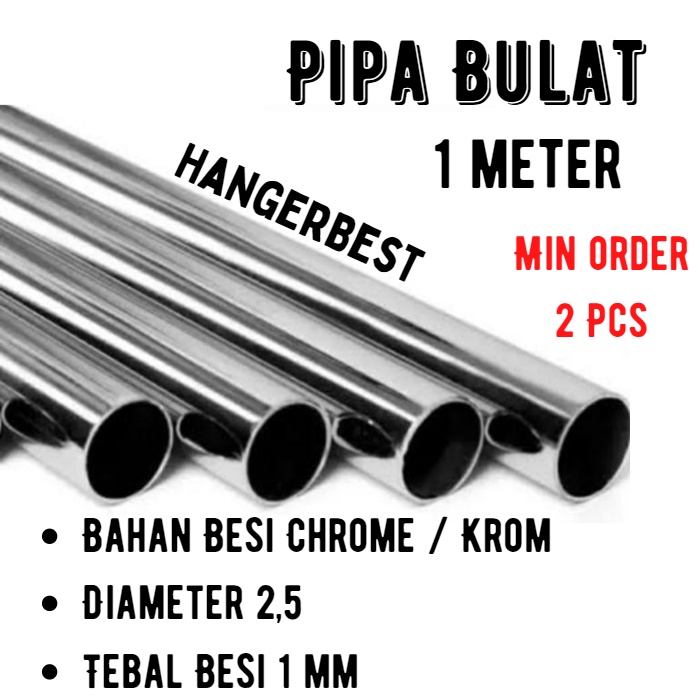 Pipa Bulat 100 cm Croem 1&quot; inc Gantungan Baju Display  Perlengkapan Display Toko