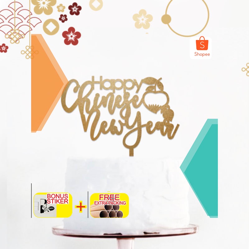 

Promo Topper Imlek Chinese New Year Acrylic Cake Topper Akrilik Hiasan Kue 5 - Merah Elegan