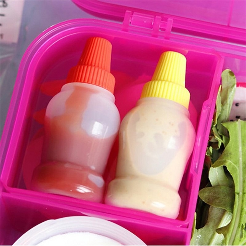 2pcs / Set Botol Saus Tomat / Tomat / Kecap / Salad / Bumbu Bahan Plastik Ukuran 25ml Dengan Tutup Untuk Dapur