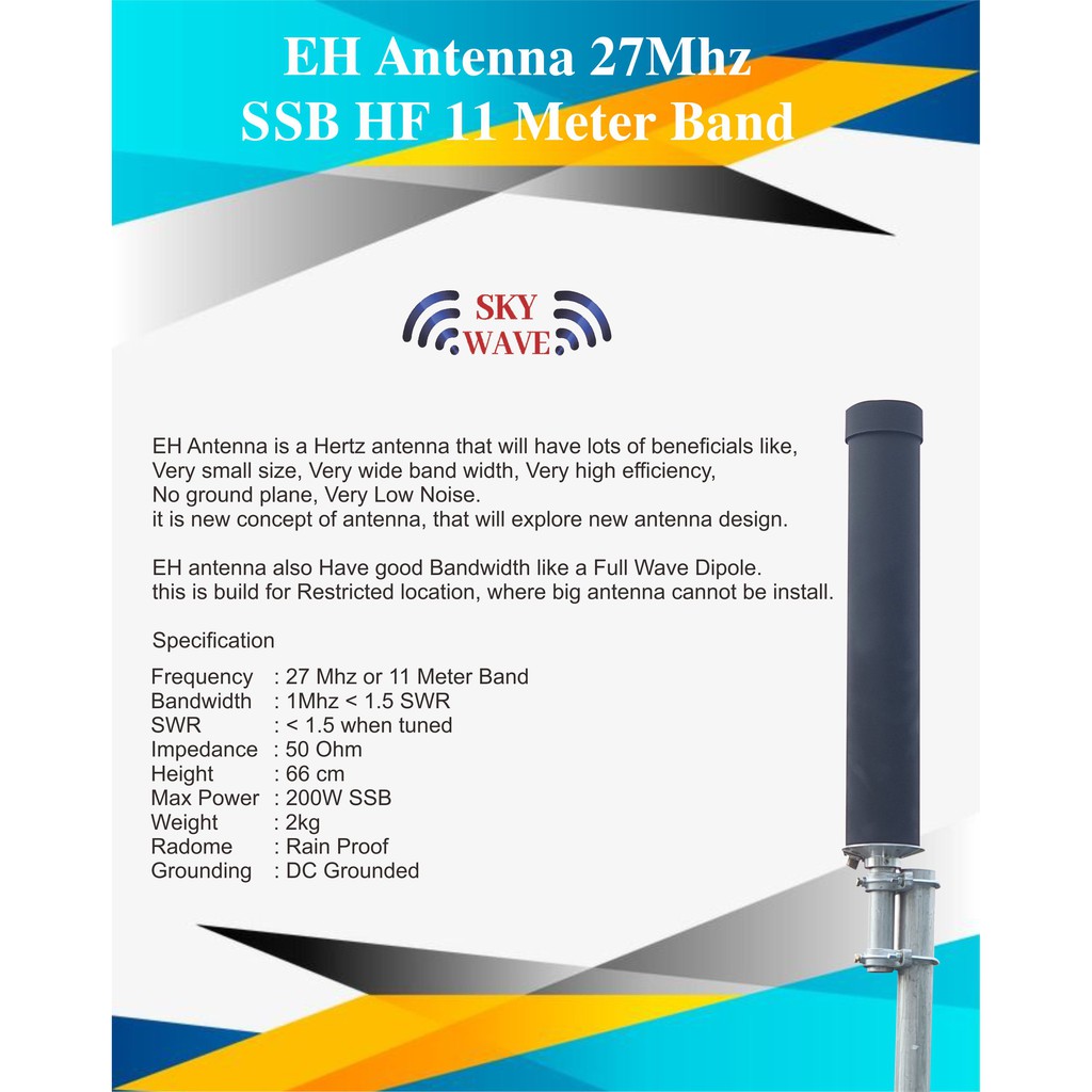 Antena 27Mhz Tipe EH , Design Hertz Antena, 11 Meter Rapi Antena
