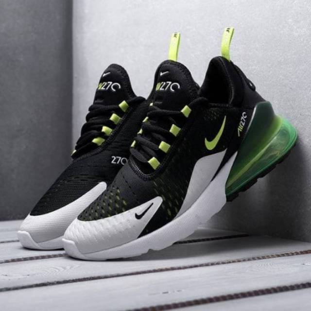 Sepatu Nike Air Max 270 Black Bright Neon