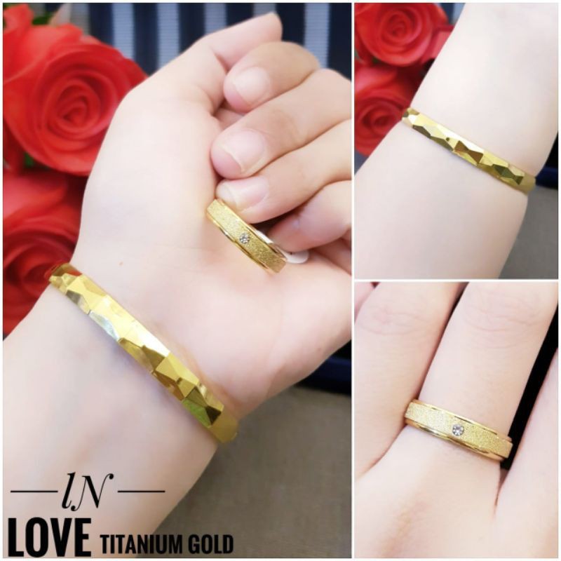 Titanium Set Gelang dan cincin C122