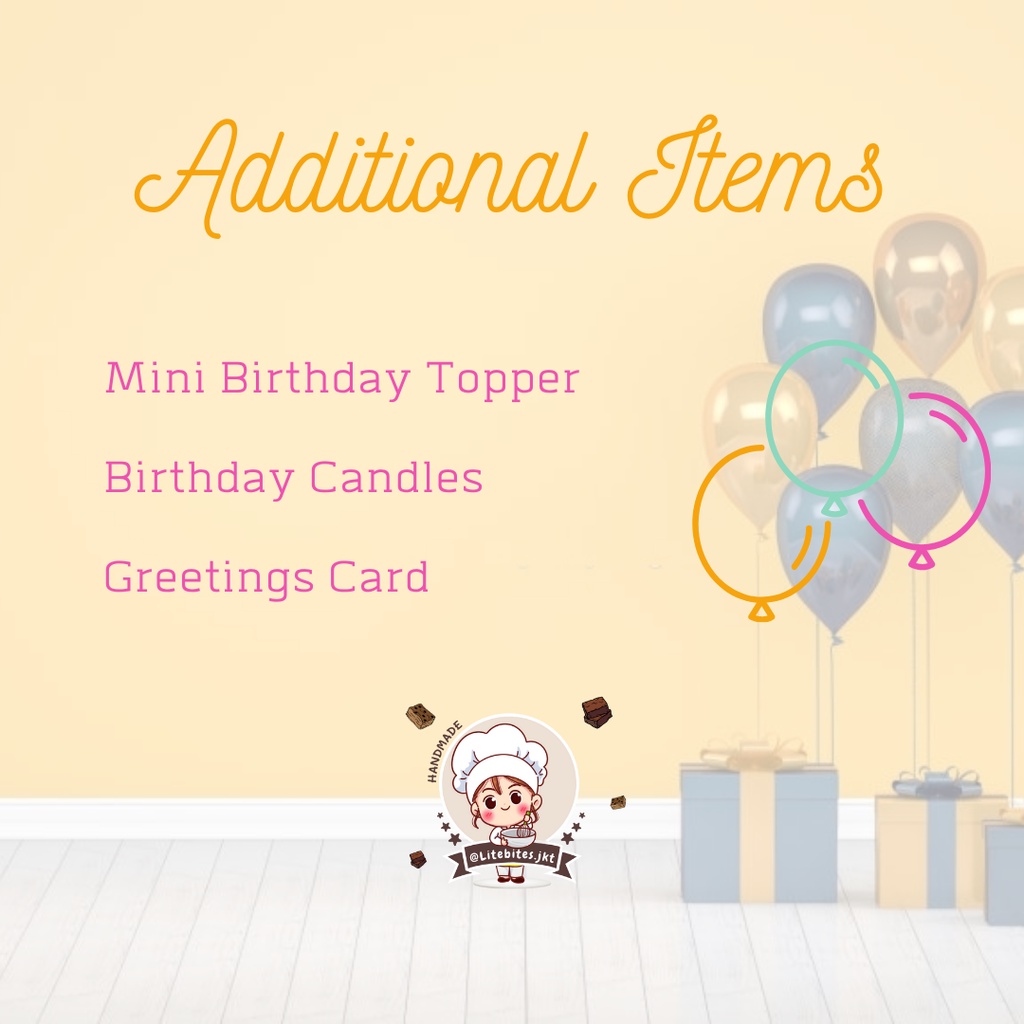 

[Tambahan] Birthday Topper, Candles, and Greetings Card