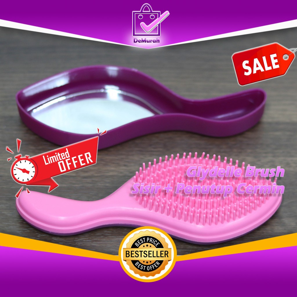 Glydelle Brush Sisir Plus Penutup Cermin Kaca 0655