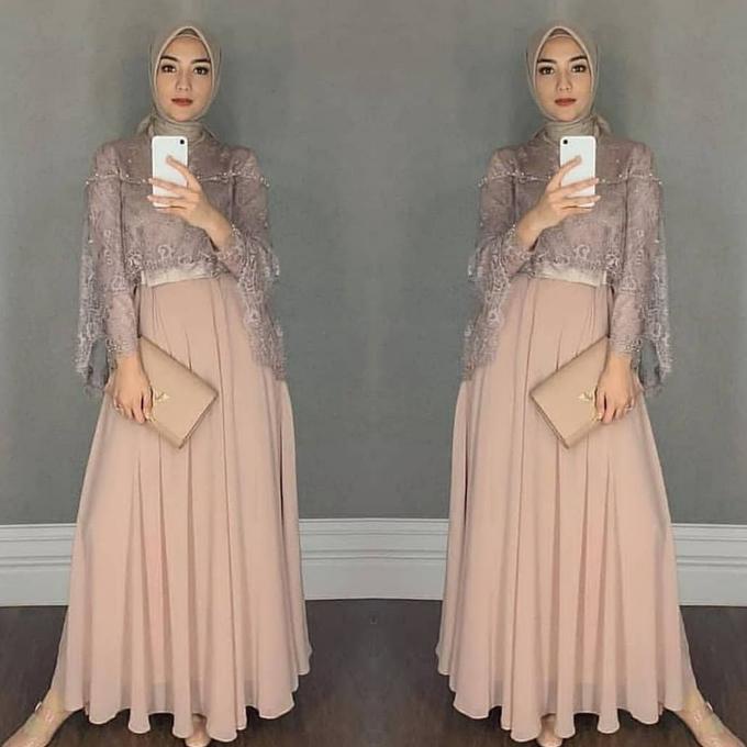 Maxi Dress Chikita Gamis Pesta Brukat Tile Gamis Lebaran Gamis Terbaru