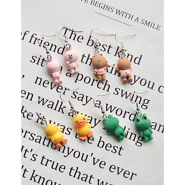 LRC Anting Gantung Fashion Little Frog Bear Duck Bunny P8509X