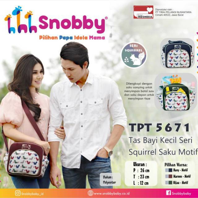 SNOBBY Tas Bayi Kecil Seri Squirrel Saku Motif TPT5671