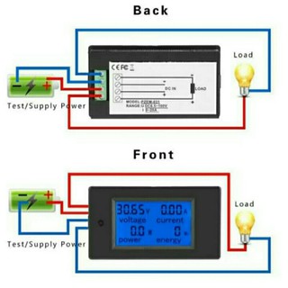 DC PANEL WATT METER 20 amper Voltmeter Ammeter Energy digital LCD 100